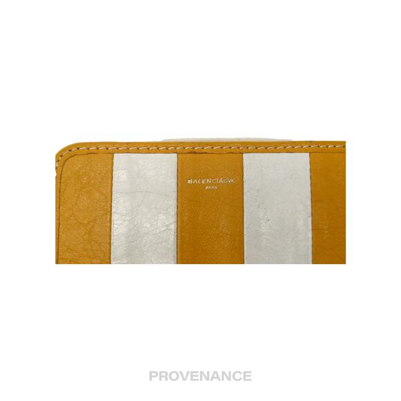 🔴 Balenciaga Bazaar Zip Wallet - Yellow Striped - Picture 7 of 12